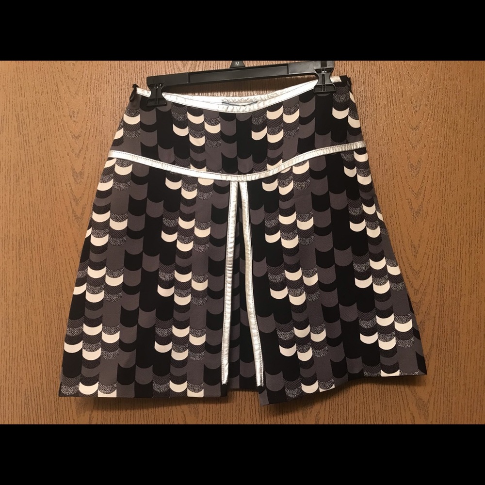 Prada gray, white and black skirt.